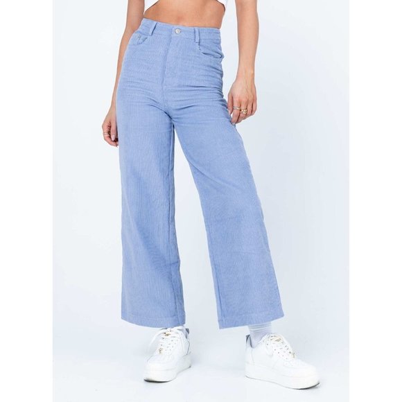 Princess Polly Pants - Princess Polly Olympia Pants Blue corduroy US Size 8 new with tags